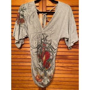 Beautiful Forever21 light Ruched V-NeckTee Dress❤️